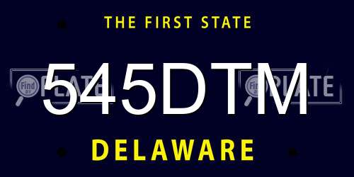 545DTM Delaware License Plate