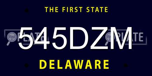 545DZM Delaware License Plate