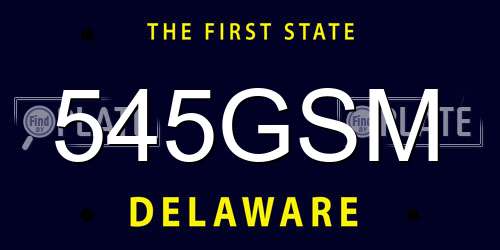 545GSM Delaware License Plate