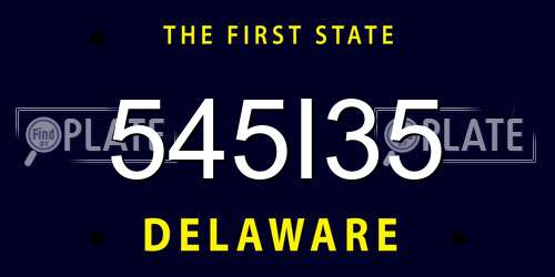 545I35 Delaware License Plate