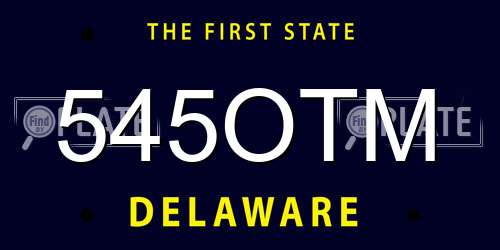 545OTM Delaware License Plate