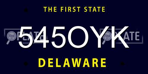545OYK Delaware License Plate