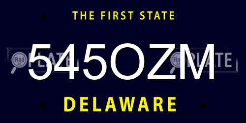 545OZM Delaware License Plate