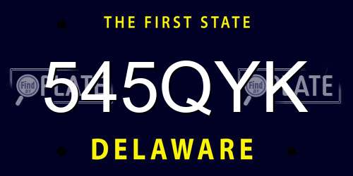 545QYK Delaware License Plate