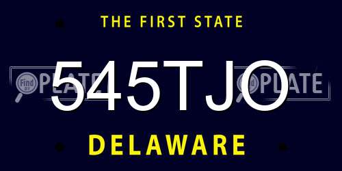 545TJO Delaware License Plate