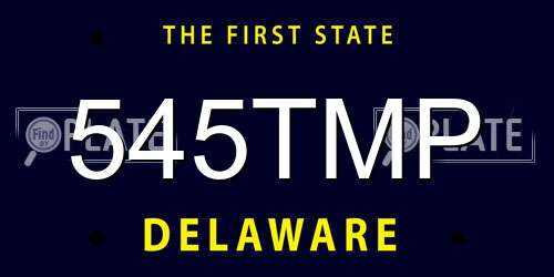 545TMP Delaware License Plate