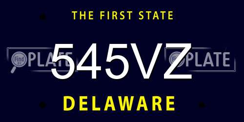 545VZ Delaware License Plate