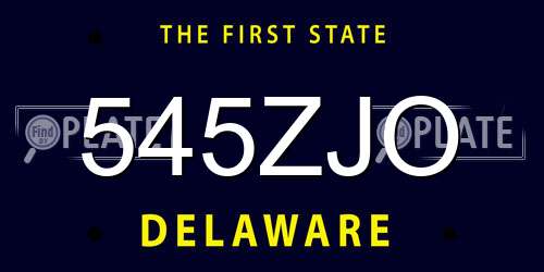 545ZJO Delaware License Plate