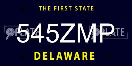 545ZMP Delaware License Plate