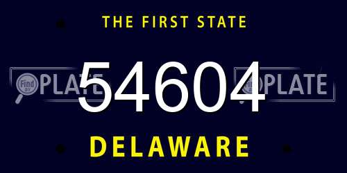 54604 Delaware License Plate