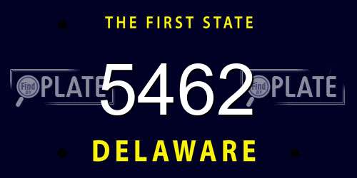 5462 Delaware License Plate