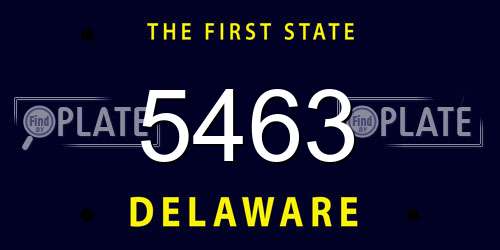 5463 Delaware License Plate