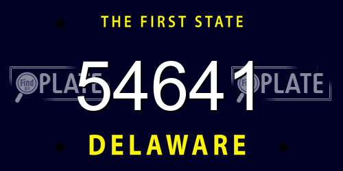 54641 Delaware License Plate