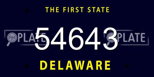 54643 Delaware License Plate