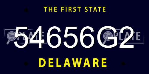 54656G2 Delaware License Plate