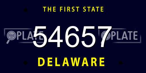 54657 Delaware License Plate