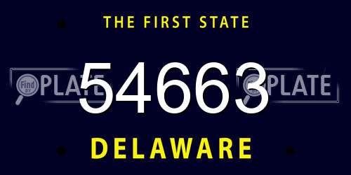 54663 Delaware License Plate