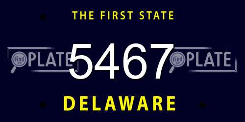 5467 Delaware License Plate