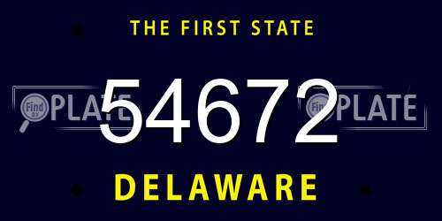 54672 Delaware License Plate
