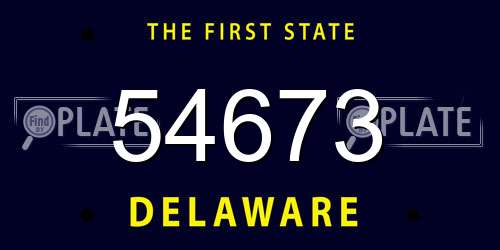 54673 Delaware License Plate