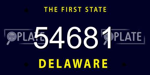 54681 Delaware License Plate