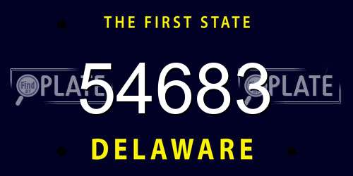 54683 Delaware License Plate