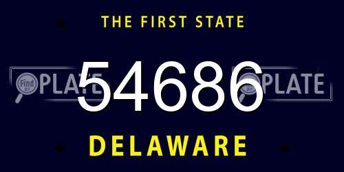 54686 Delaware License Plate