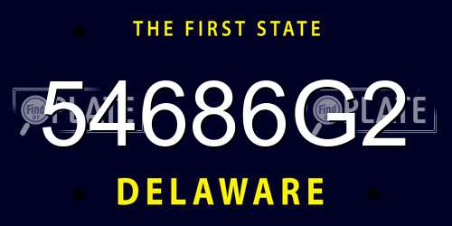 54686G2 Delaware License Plate