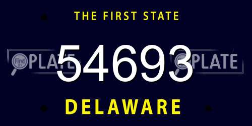 54693 Delaware License Plate
