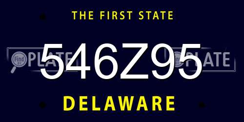 546Z95 Delaware License Plate
