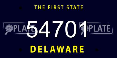 54701 Delaware License Plate