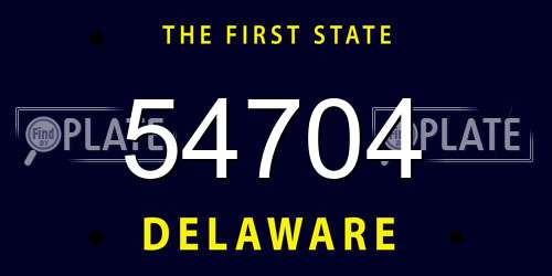 54704 Delaware License Plate
