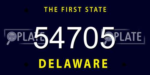 54705 Delaware License Plate
