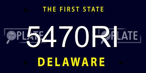 5470RI Delaware License Plate