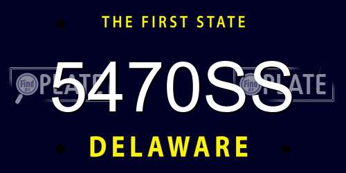 5470SS Delaware License Plate