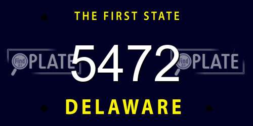 5472 Delaware License Plate