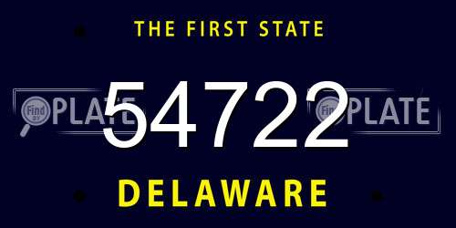 54722 Delaware License Plate