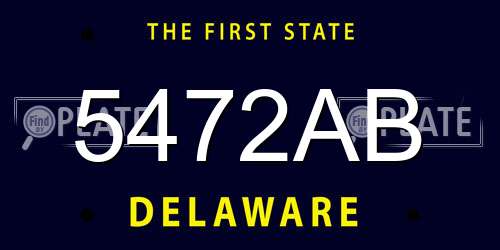 5472AB Delaware License Plate
