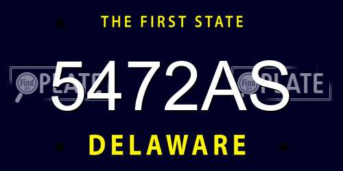 5472AS Delaware License Plate