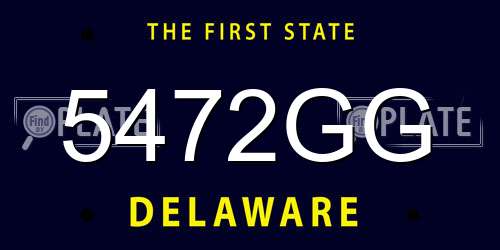 5472GG Delaware License Plate