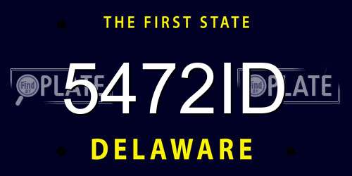 5472ID Delaware License Plate