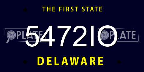 5472IO Delaware License Plate