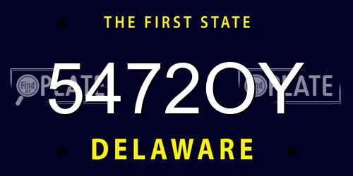 5472OY Delaware License Plate