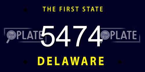 5474 Delaware License Plate