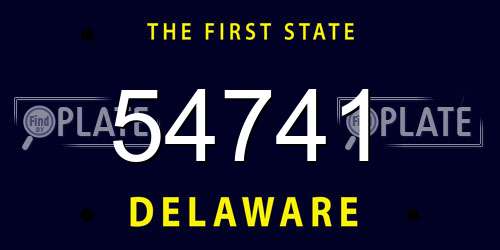 54741 Delaware License Plate