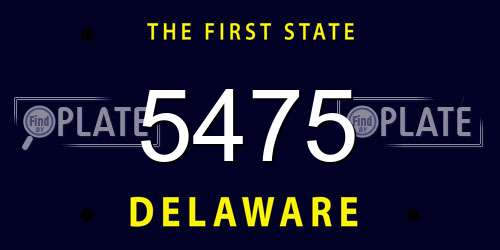 5475 Delaware License Plate