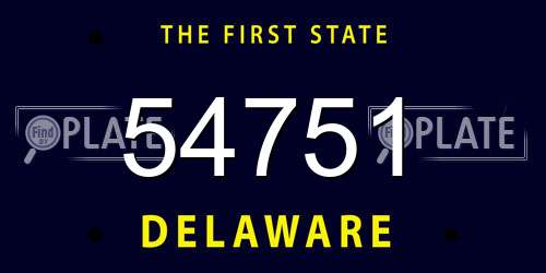 54751 Delaware License Plate