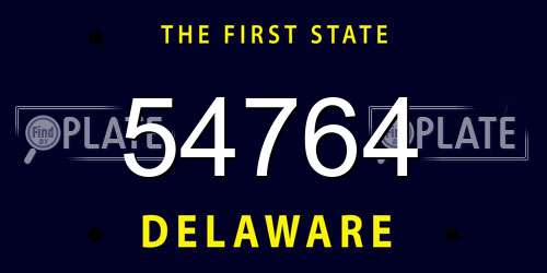 54764 Delaware License Plate