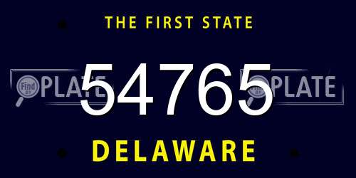 54765 Delaware License Plate