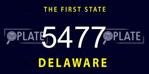 5477 Delaware License Plate